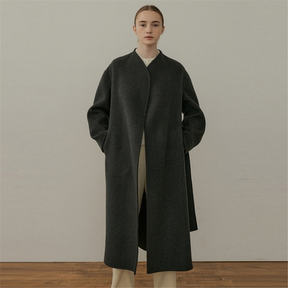 [블랭크03] cashmere handmade robe coat (charcoal)