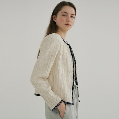 [블랭크03] embroidery zipup jacket (ecru)