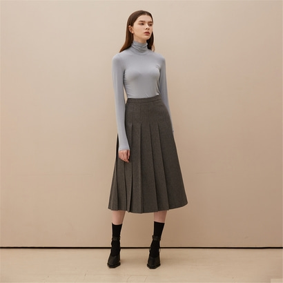 [콜라보토리] Tailored Wool Pleats Skirt_GR