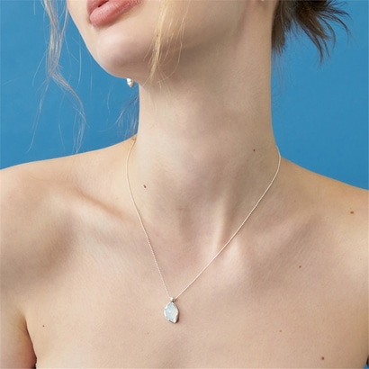 [티오유] Blue gemstone organic necklace_TS007