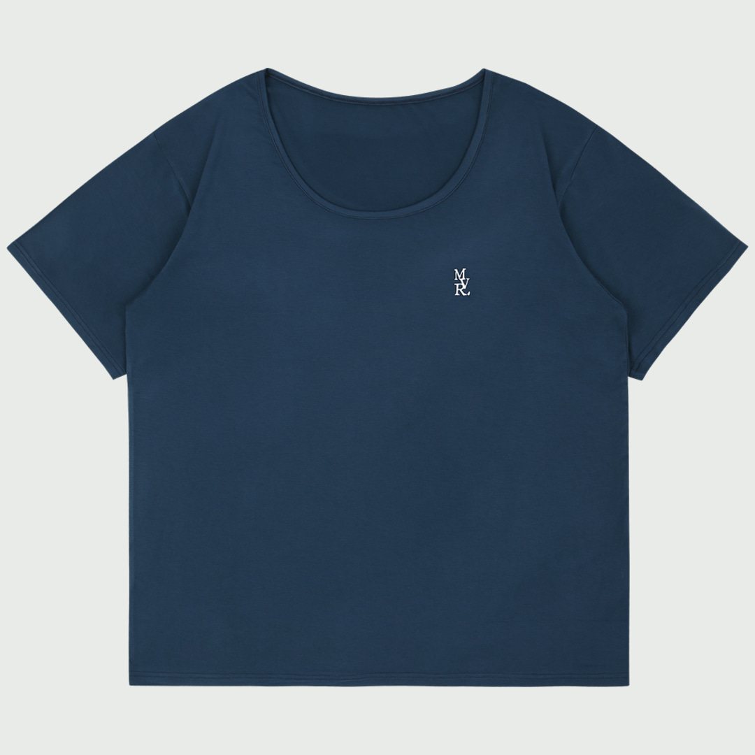 [매버릭] MVR 로고 와이드 유넥 티셔츠 네이비