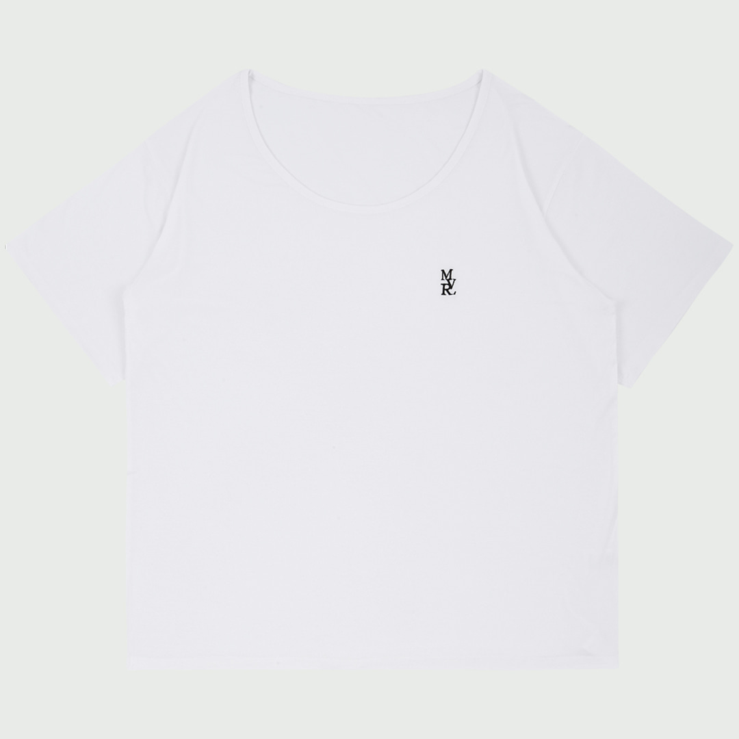 [매버릭] MVR 로고 와이드 유넥 티셔츠 화이트