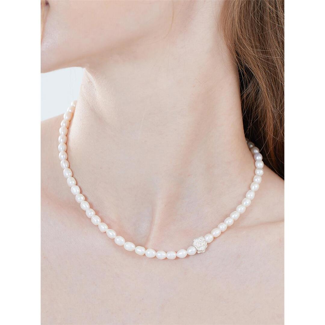 [티오유] Rose point pearl necklace_SE017 [Silver925]