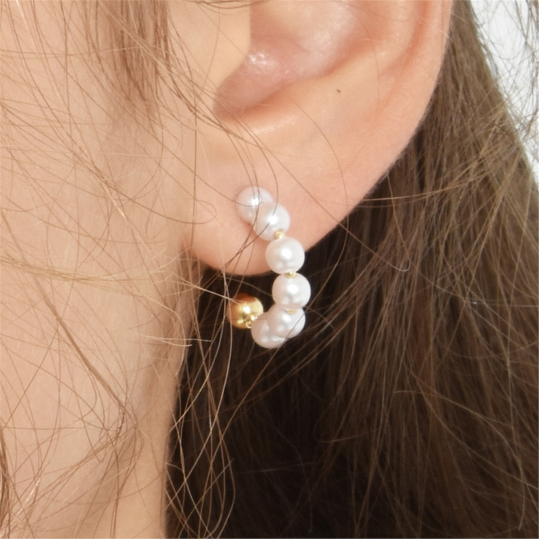 [하스] Ring pearl earrings_HB024