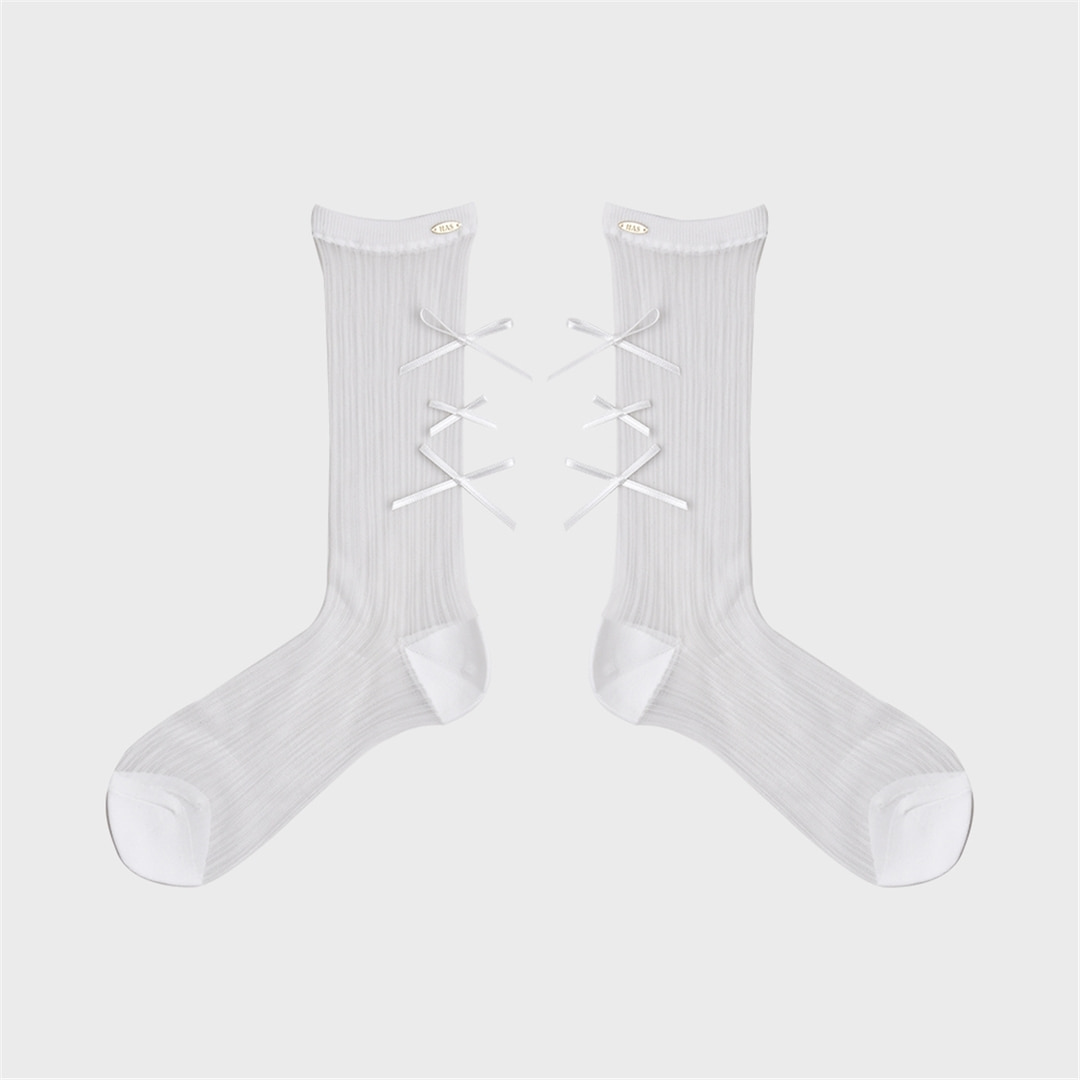 [하스] Ballerina Chiffon Ribbon Ankle Socks_HE020