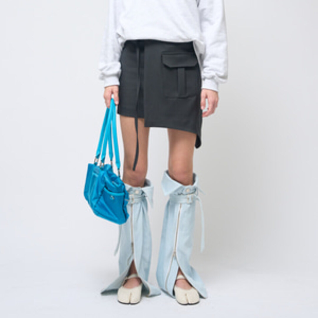 [320쇼룸]Unbalance Pocket Wrap Mini Skirt charcoal