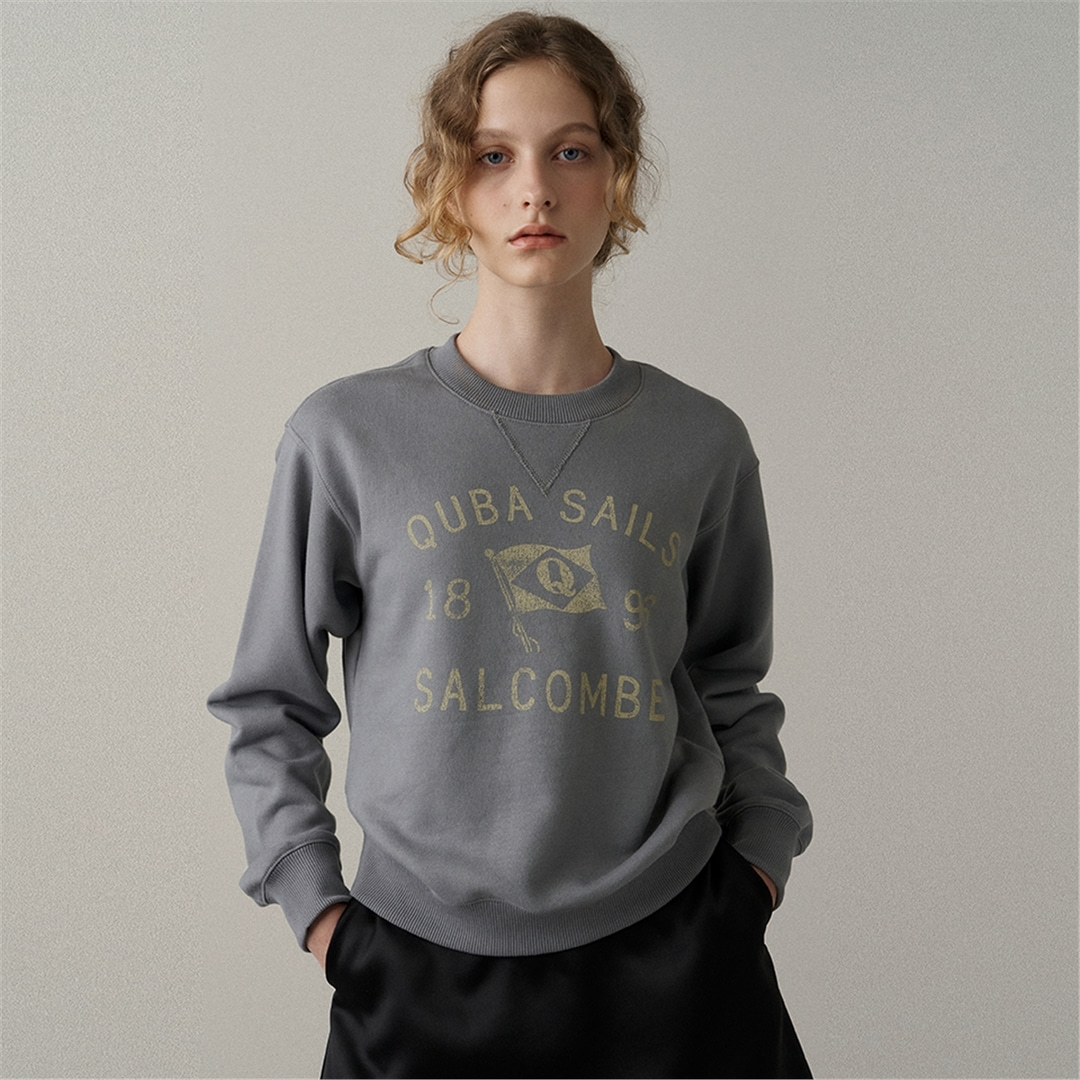 [블랭크03] vintage print sweatshirt (grey)