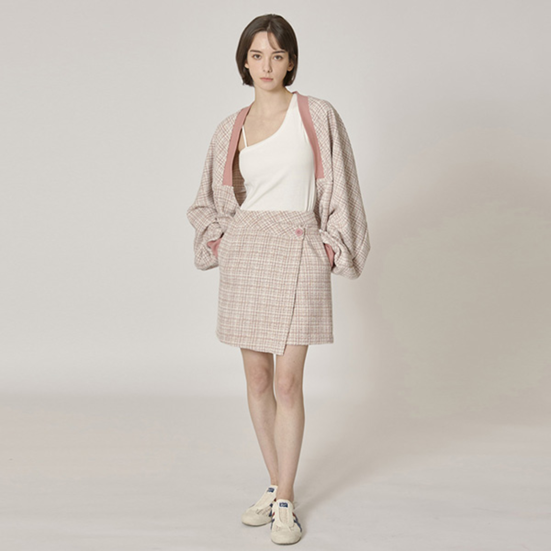 [무아르모아]Blossom Tweed Skirt-Pink