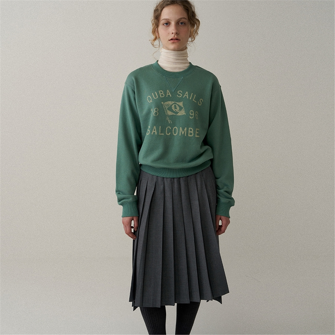 [블랭크03] pleats wool skirt (charcoal)