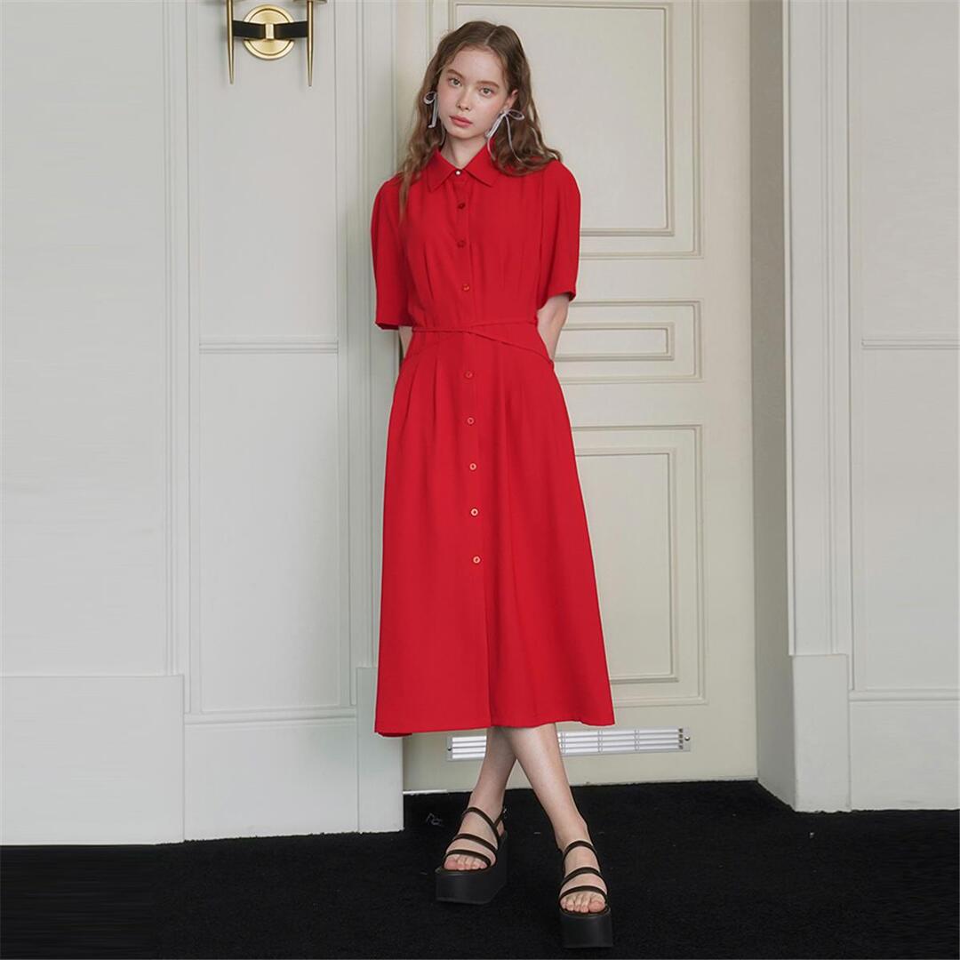 [일루스트리스일루전] RED CROSS SHIRT DRESS