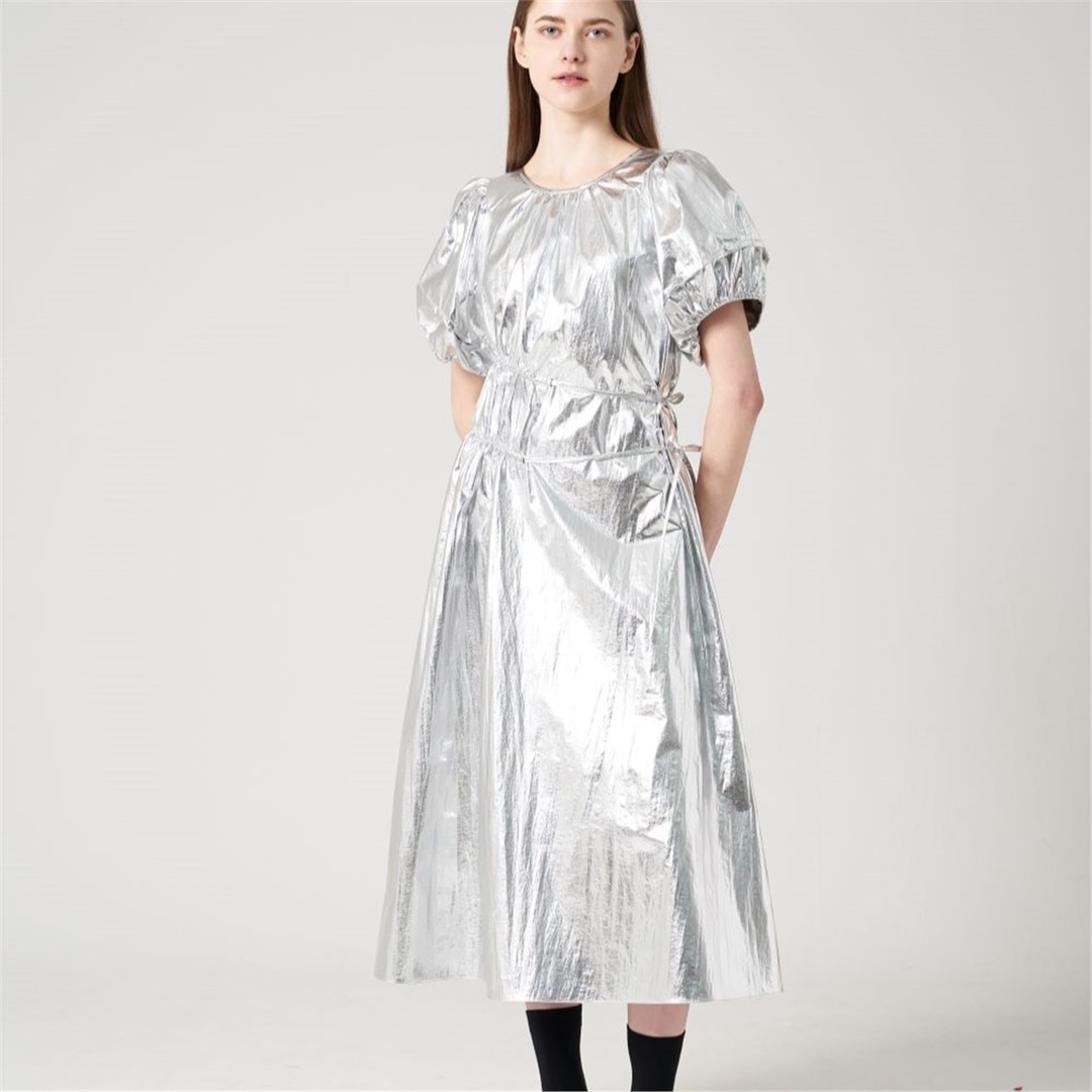 [폴앤컴퍼니] Shirring silver dress