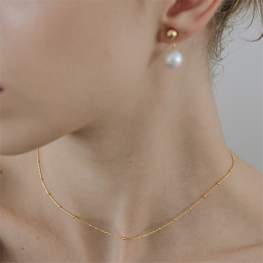 [티오유] [silver925] TB009 mini ball chain necklace