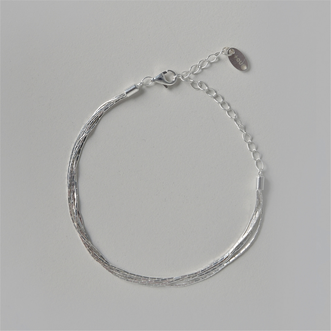[티오유] [Silver925] WE016 Shine silver line bracelet