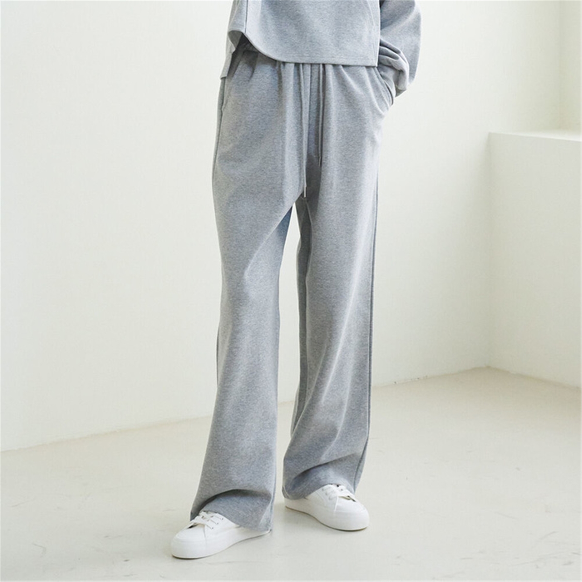 [누브] Wide Cotton Pants - M. Gray