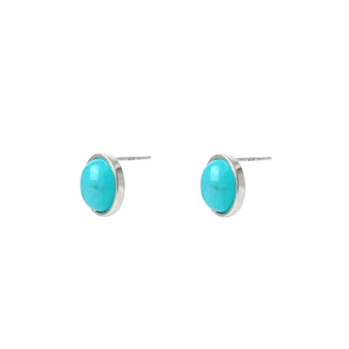 [티오유] Blue green gemstone circle earrings_TS015