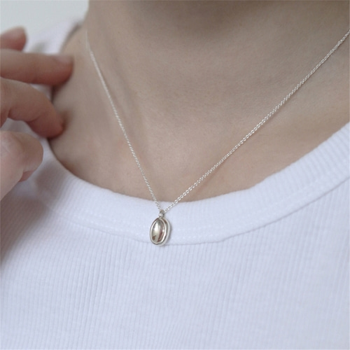 [티오유] Simple soft drop pendant necklace_TN002_Silver925