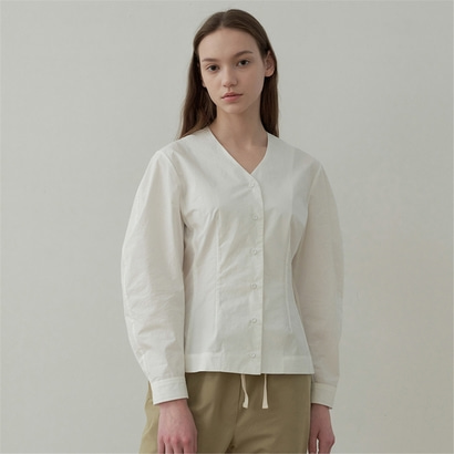 [블랭크03] cotton silhouette blouse_white