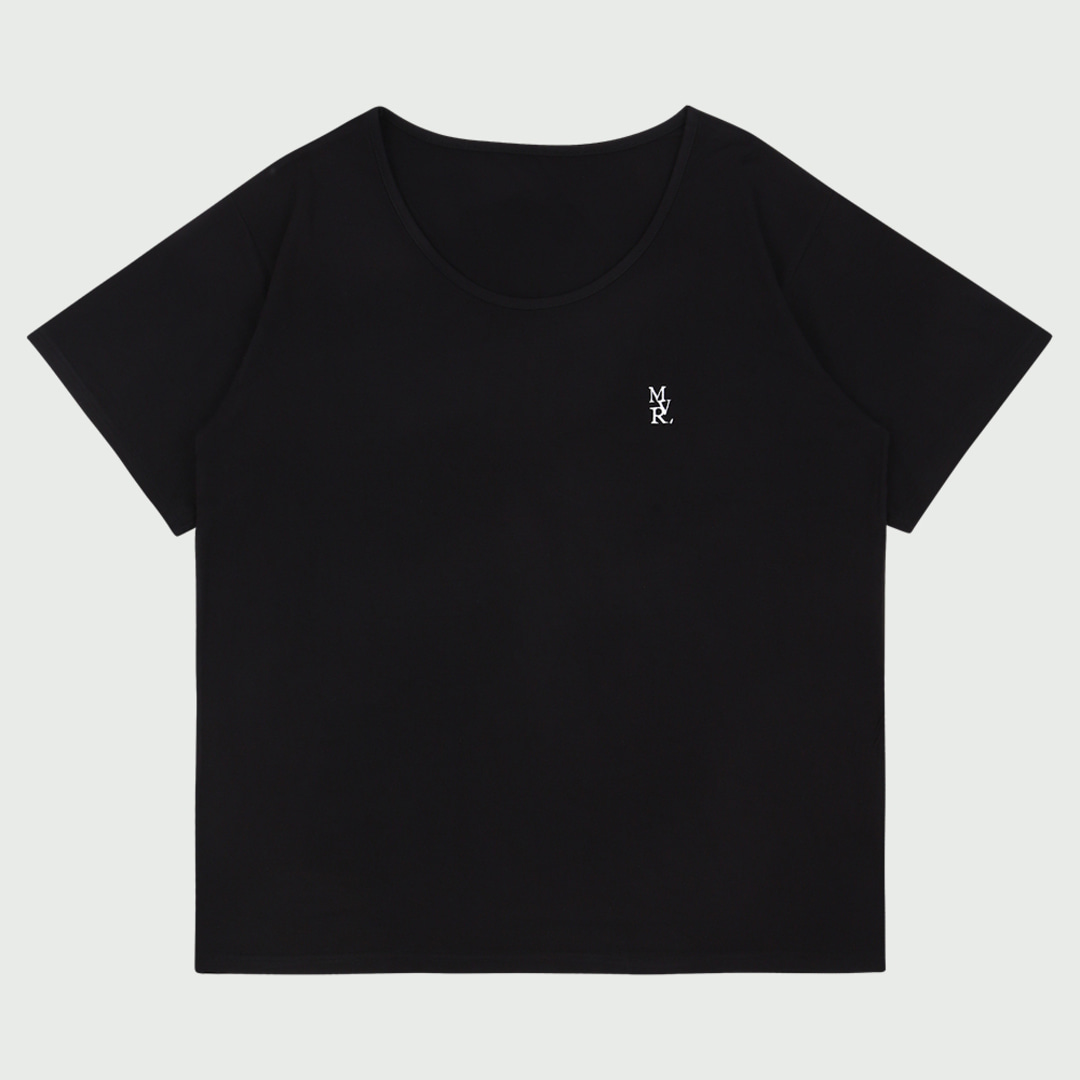 [매버릭] MVR 로고 와이드 유넥 티셔츠 블랙