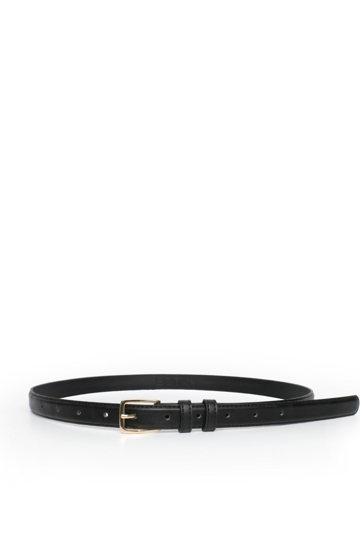 [블리온느] Basic Leather Belt - Black (gold)