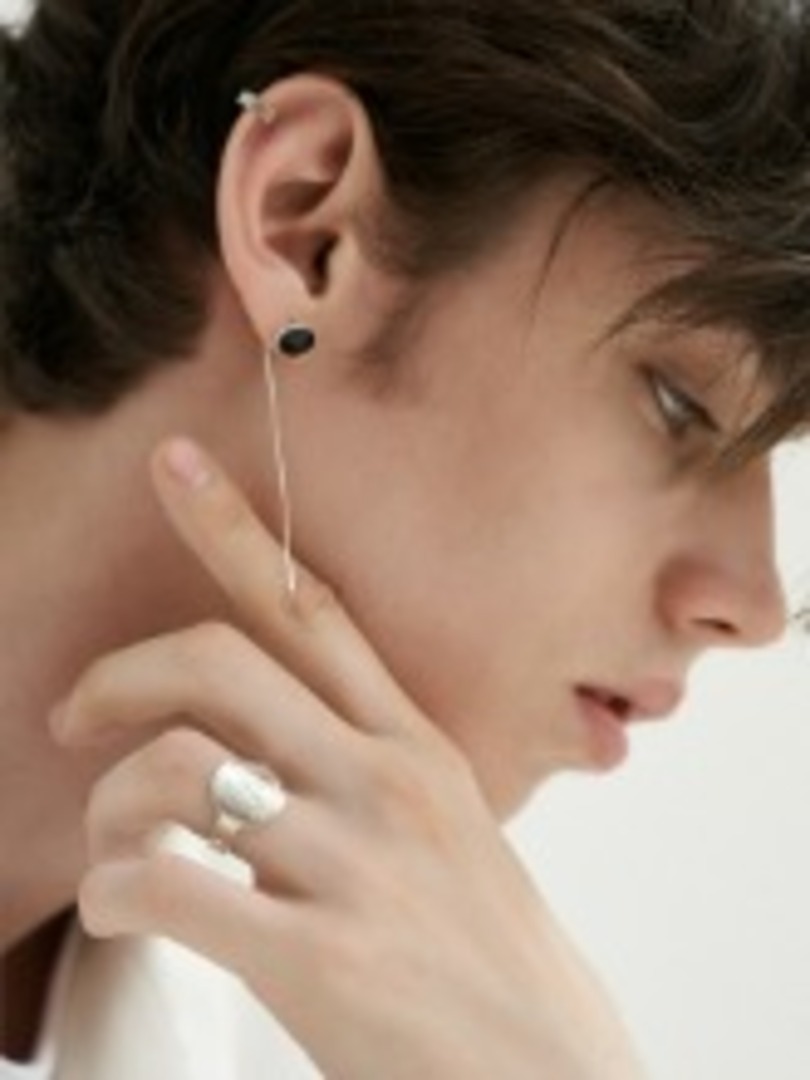 [모이스튜디오]LINK SV CHAIN Single Earring 10