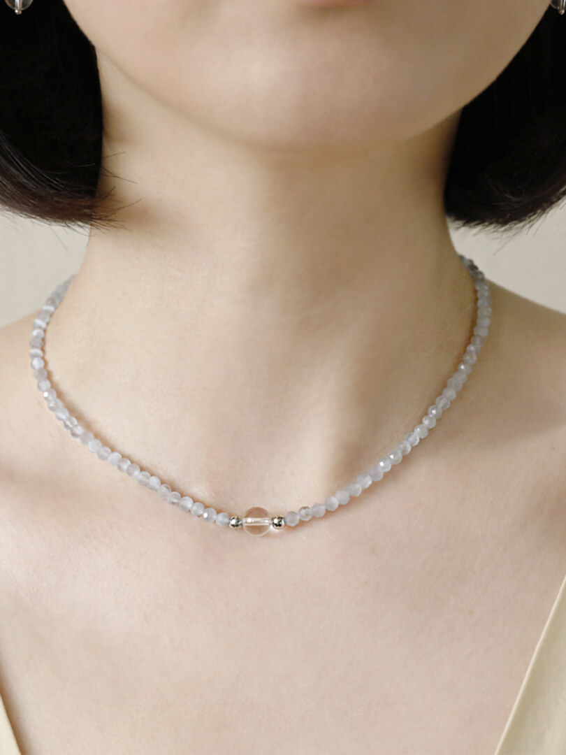 [소수] crystal point necklace 크리스탈 포인트 목걸이