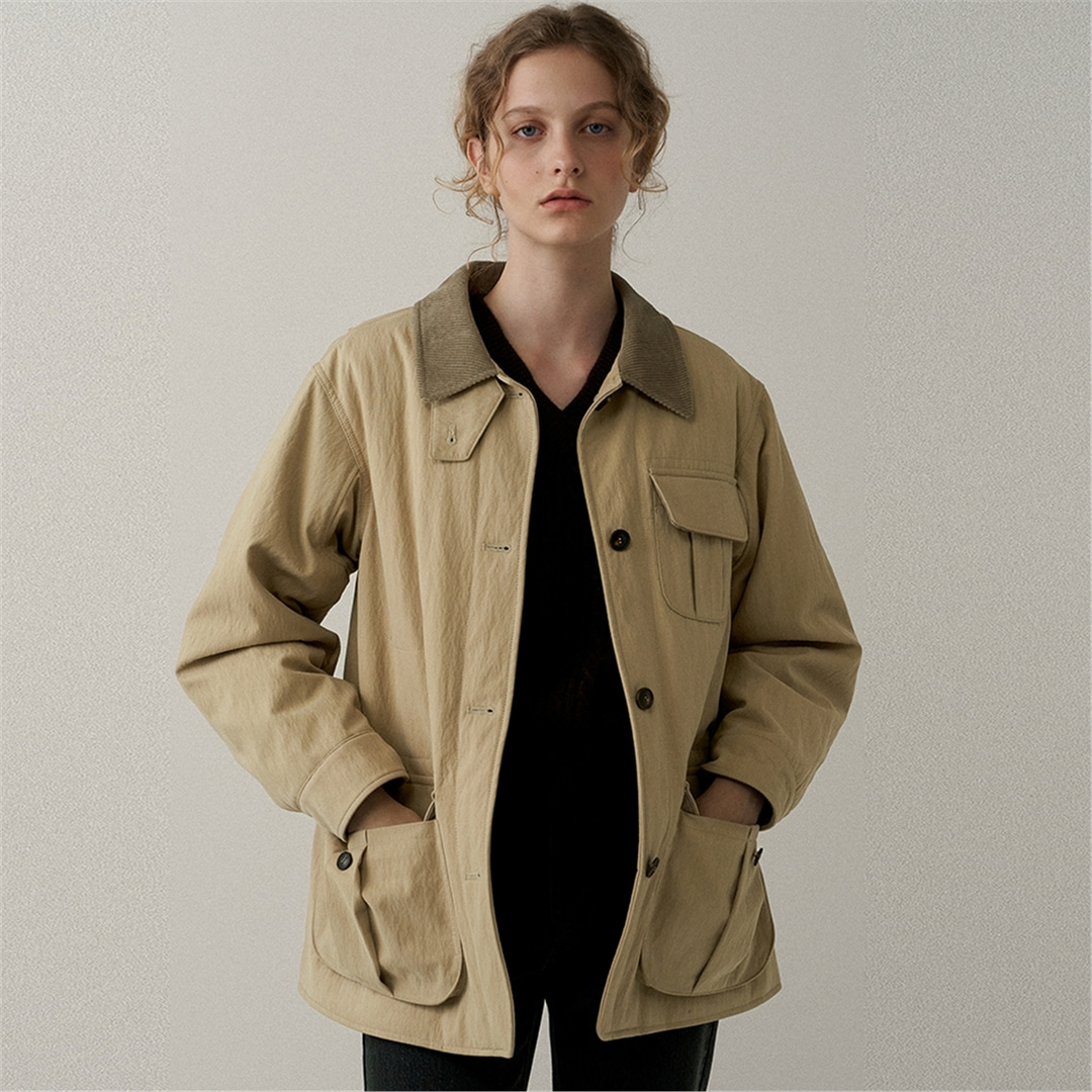 [블랭크03] padded hunting jacket (beige)