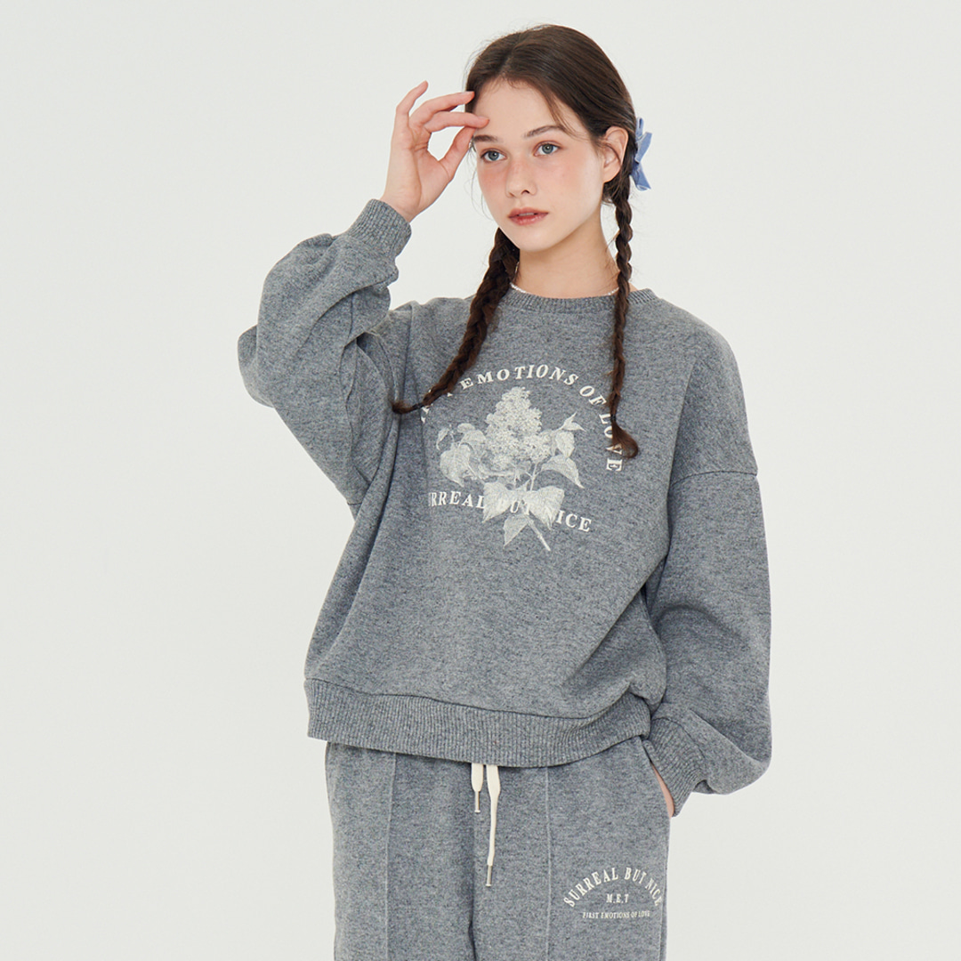 [메타퍼] MET flower wool knit sweatshirt gray