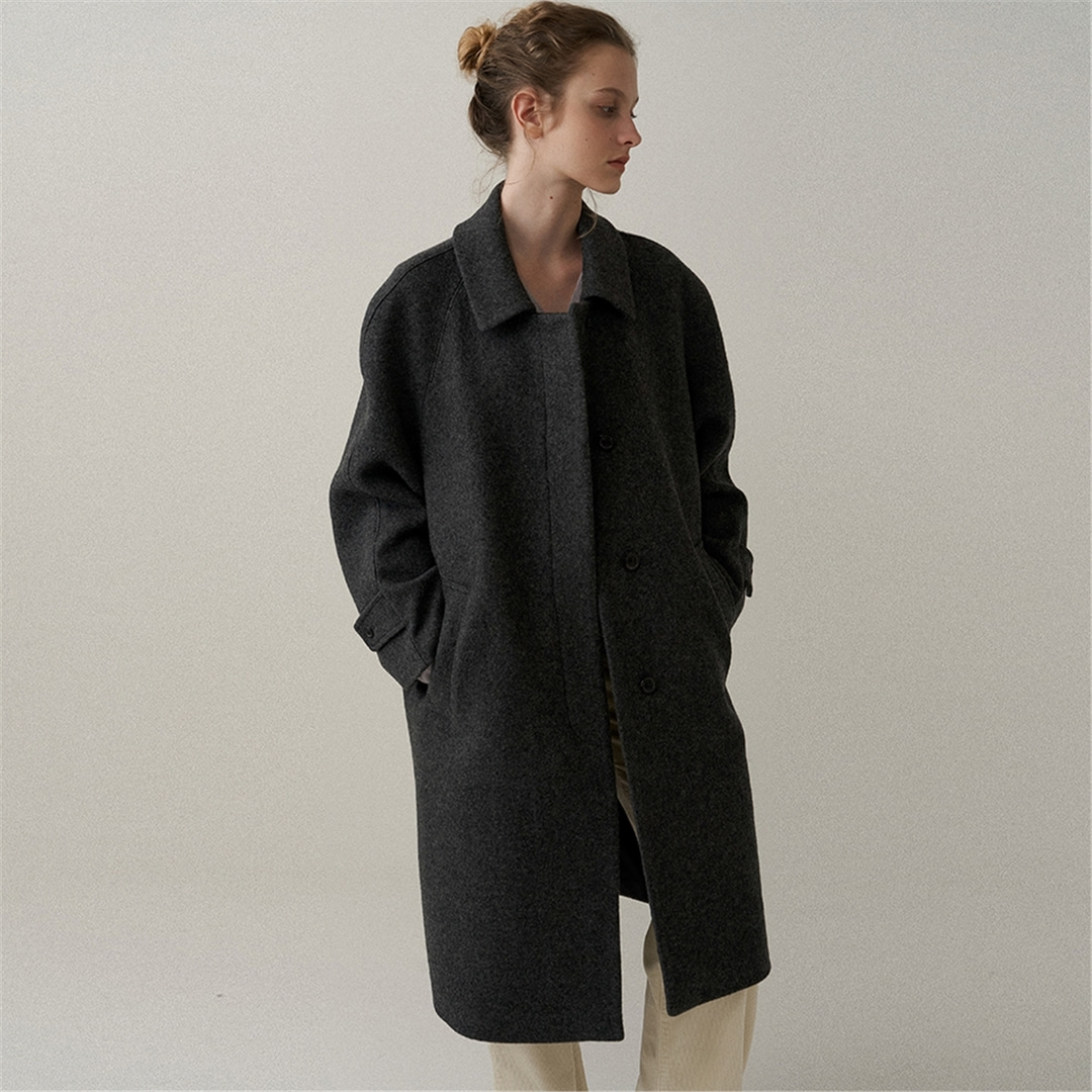 [블랭크03] alpaca classic raglan coat (melange grey)