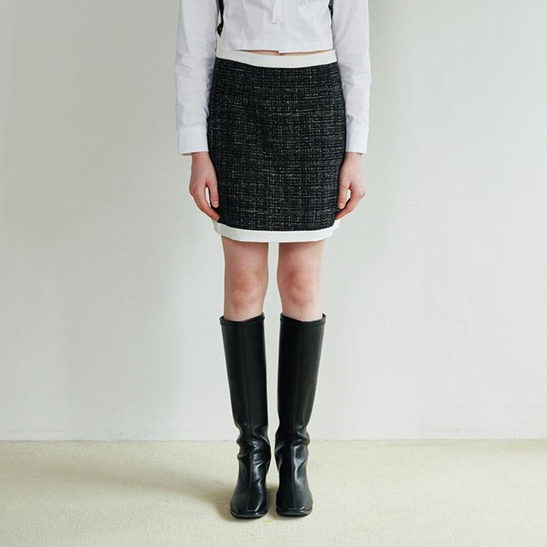 [루루슈] Bling Tweed Skirt - BLACK