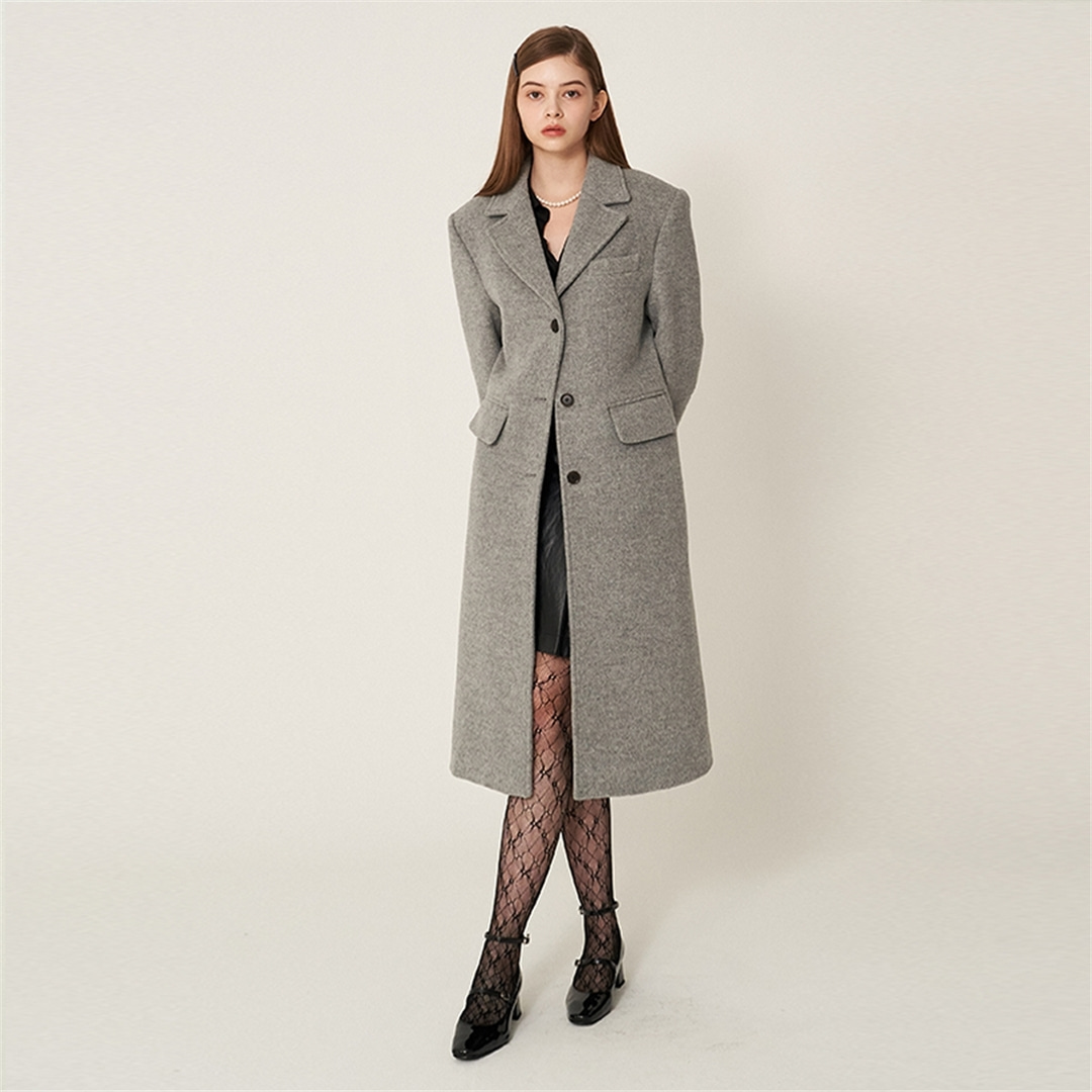 [에프코코로미즈] tailored alpaca wool coat GY