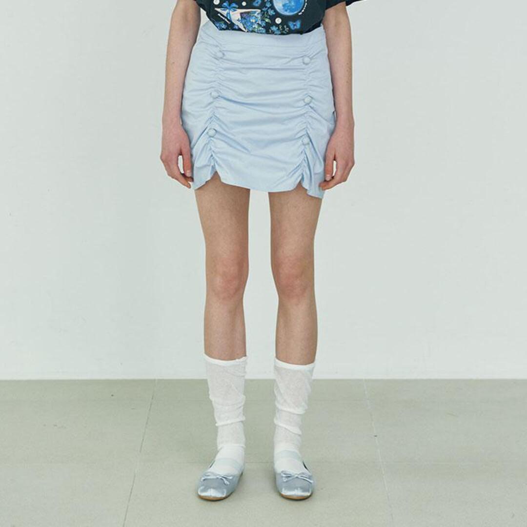[루루슈] Shirring Skirt - SKY BLUE