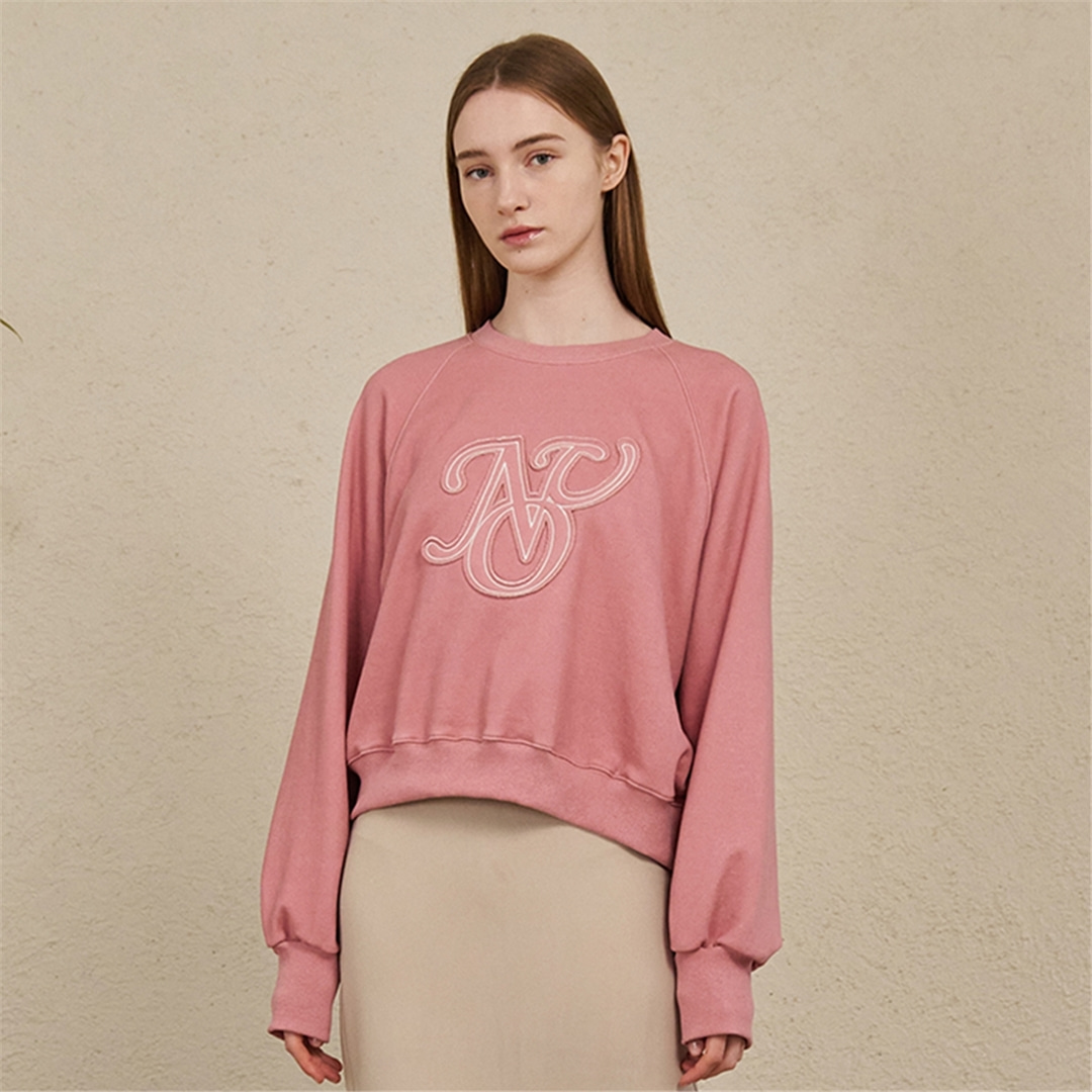 [누브] Pigment Patch Sweatshirt - Pink