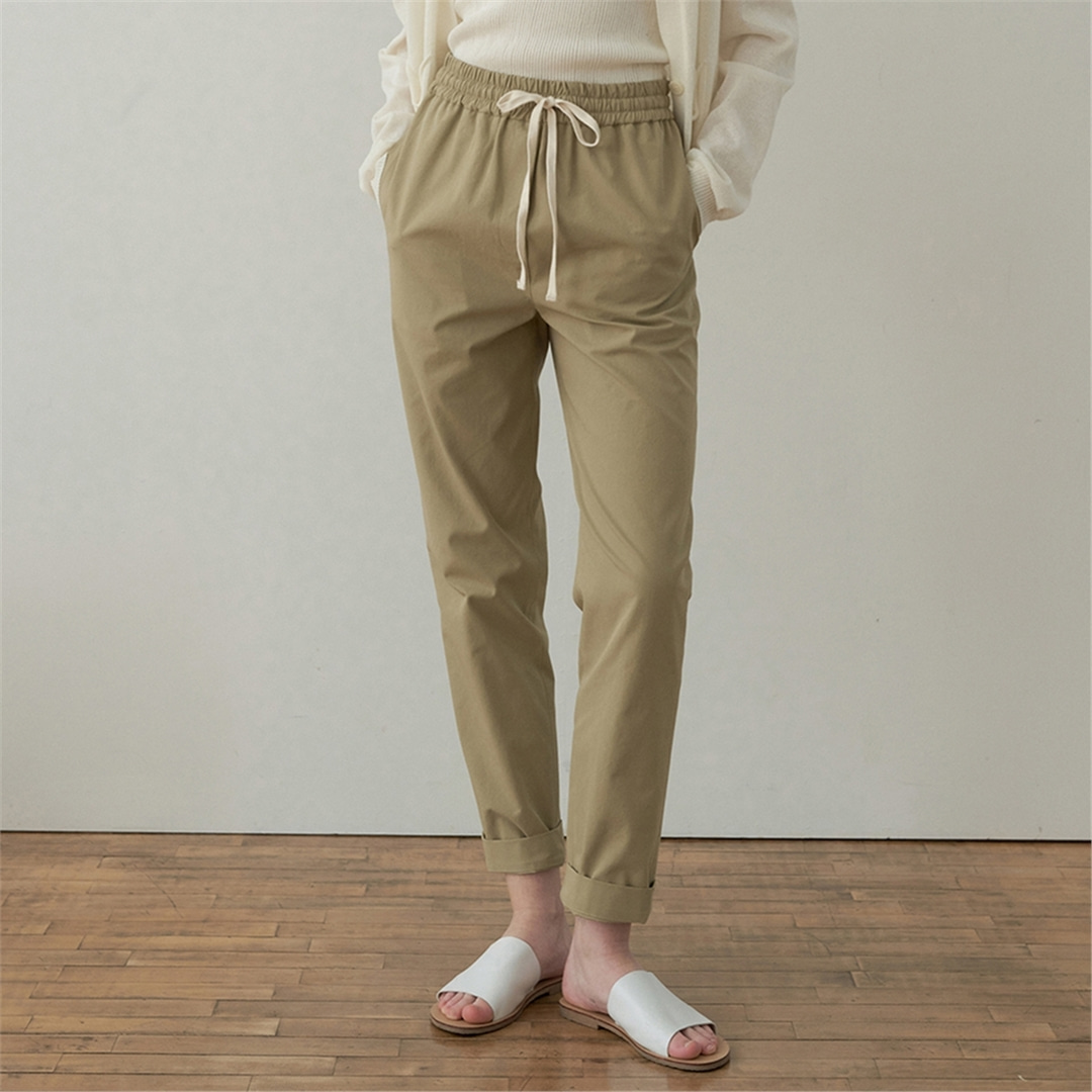 [블랭크03] drawstring cotton pants_khaki