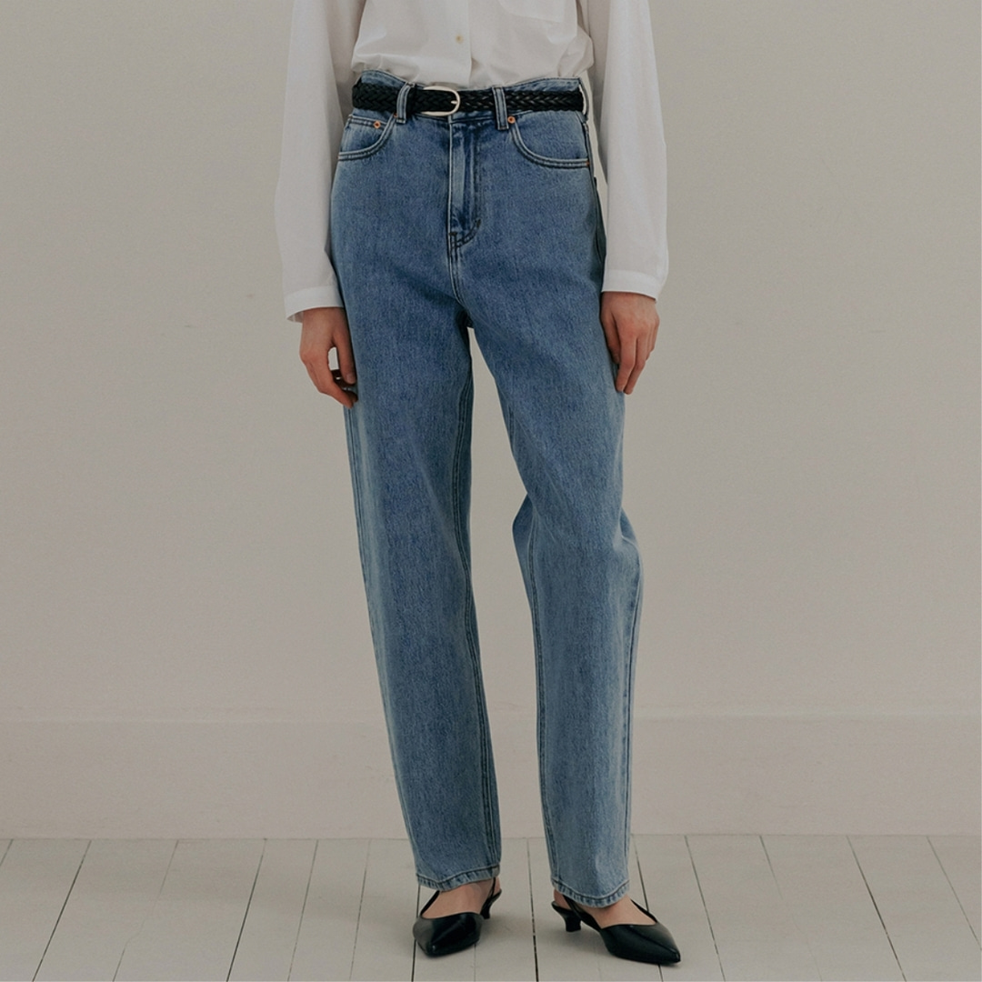 [블랭크03] curved denim pants (light blue)