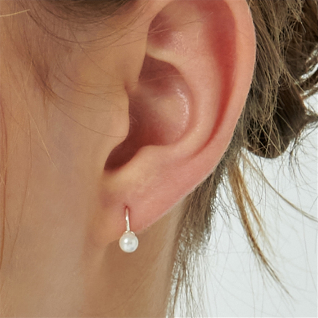 [티오유] Mini pearl one touch earrings_TS058 [Silver925]