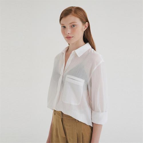 [블랭크03] sheer cotton shirt_white