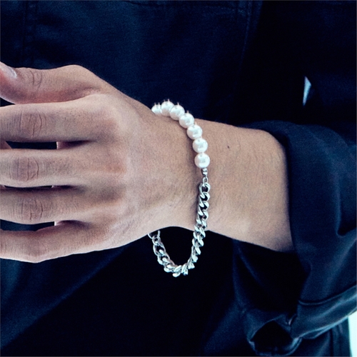[스칼렛또블랙] Half pearl bracelet_JB0010