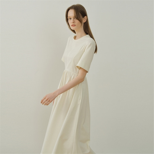 [블랭크03] cotton jersey dress (cream)