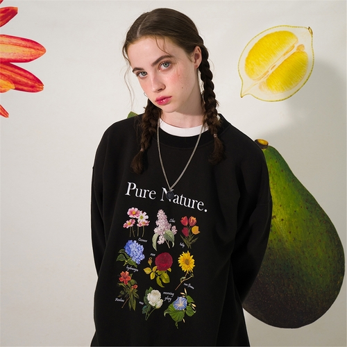 [메인부스] Flower Dictionary Sweatshirt(JET BLACK)