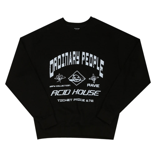 [오디너리피플] Acid House Sweatshirts Black