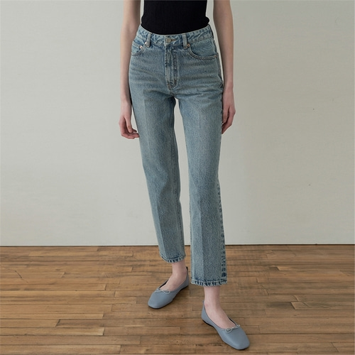 [블랭크03] cropped straight jeans (light blue)