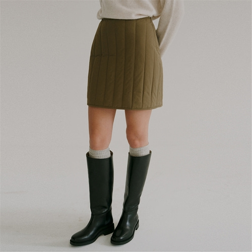 [블랭크03] quilting mini skirt (olive)