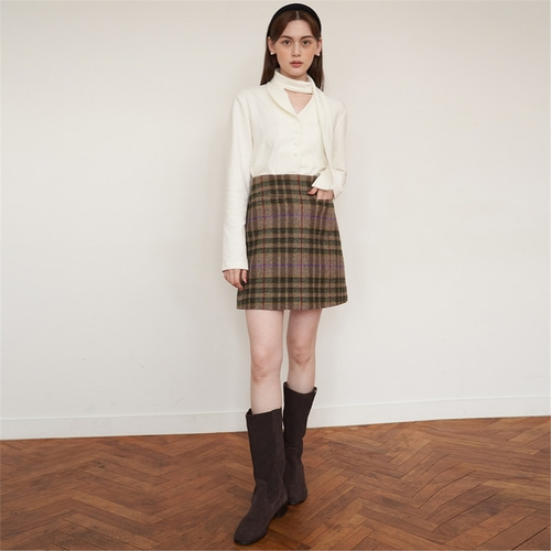 [에프코코로미즈] coco wool check mini skirt KK