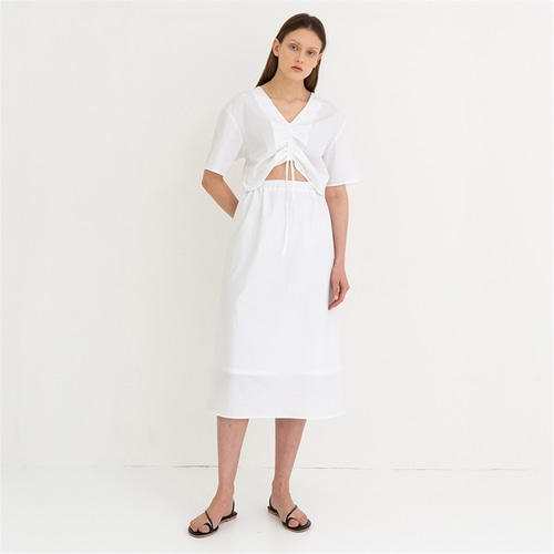 [노타] middle string long dress_white