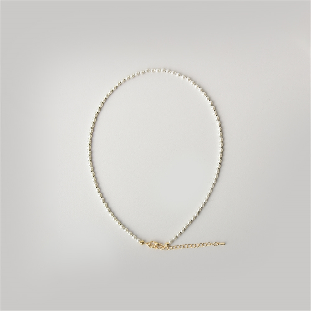 [하스] Pearl and ball mix necklace_HE013