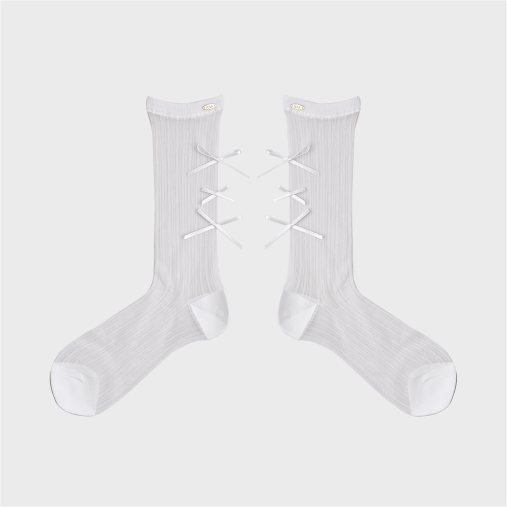 [하스] Ballerina Chiffon Ribbon Ankle Socks_HE020