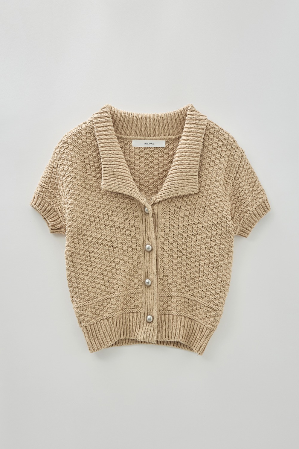 [블리온느] Collar Knit Cardigan (Beige - 2colors)