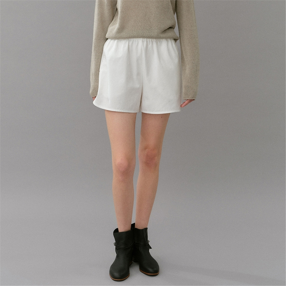 [블랭크03] cotton banding shorts (white)