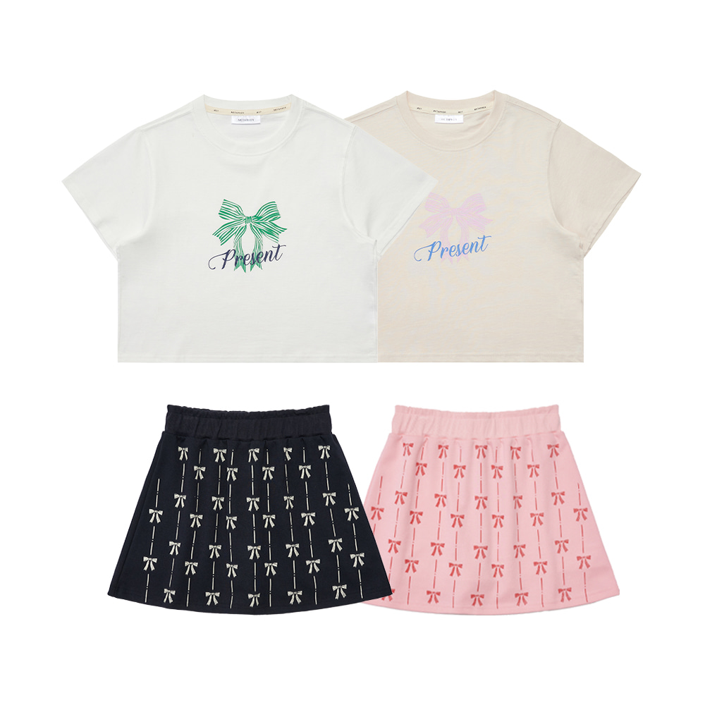 [메타퍼] MET crop t-shirts &amp; mini skirt set