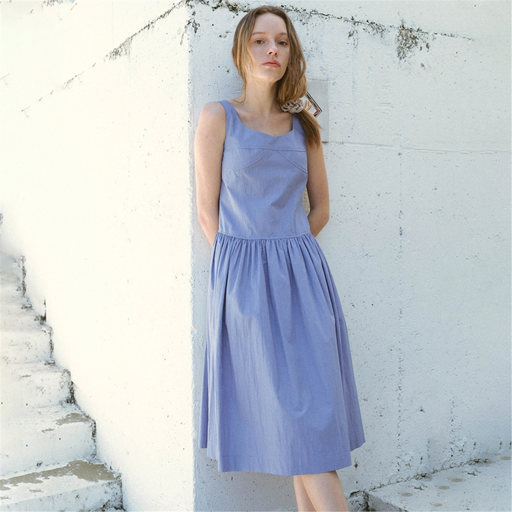 [블랭크03] bustier sleeveless dress (blue)
